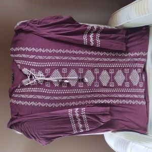 POL women's burgundy blouse size L